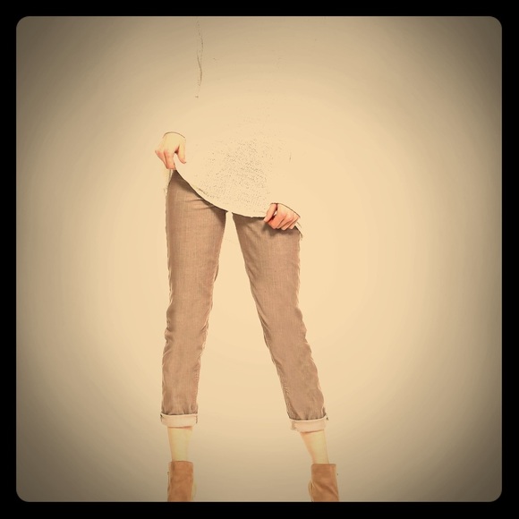 1 Denim Boyfriend Fit - Taupe Corduroy Sz 28 - Picture 2 of 13